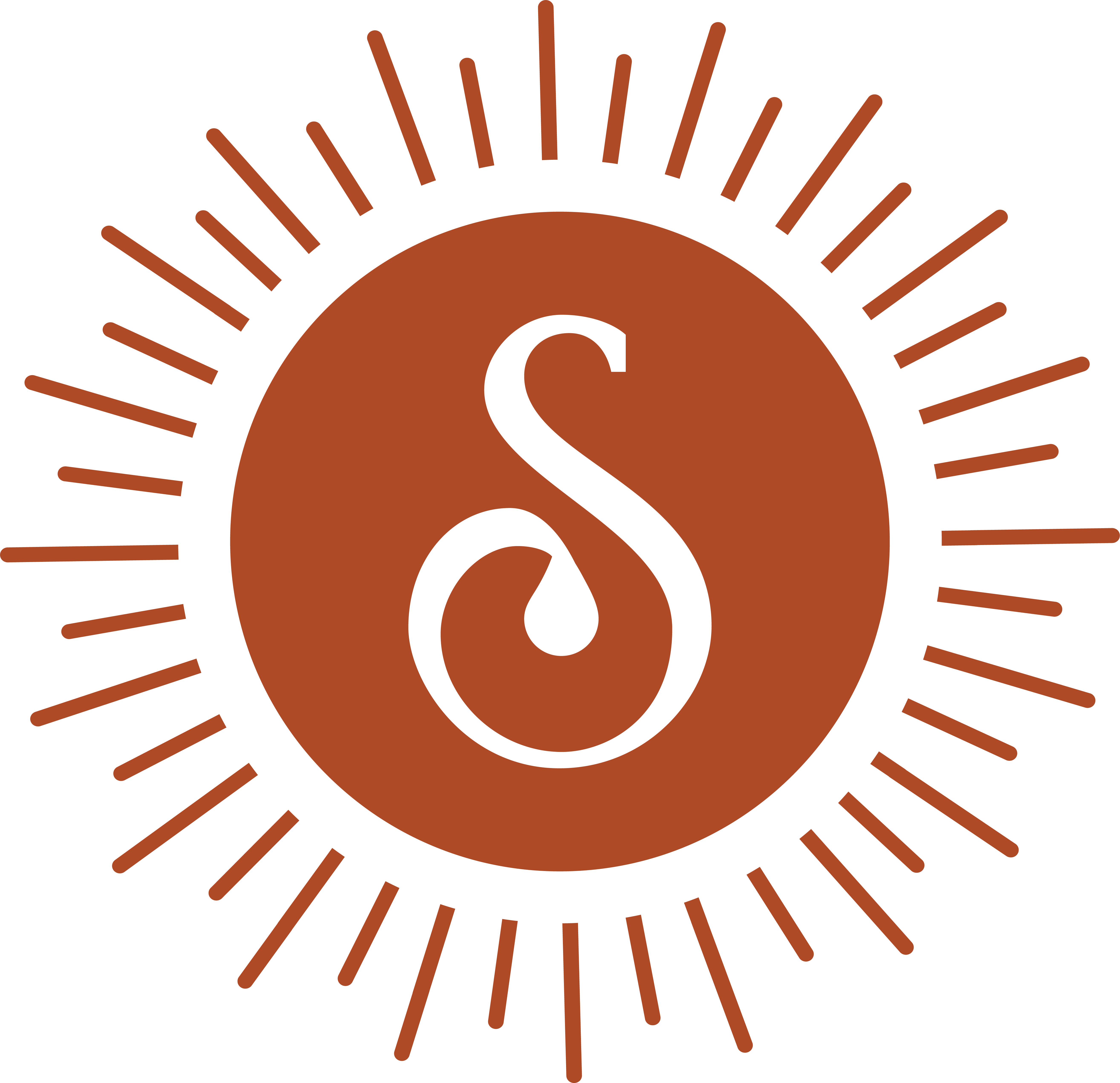The image is a stylized "S" symbol, enclosed within an oval shape.