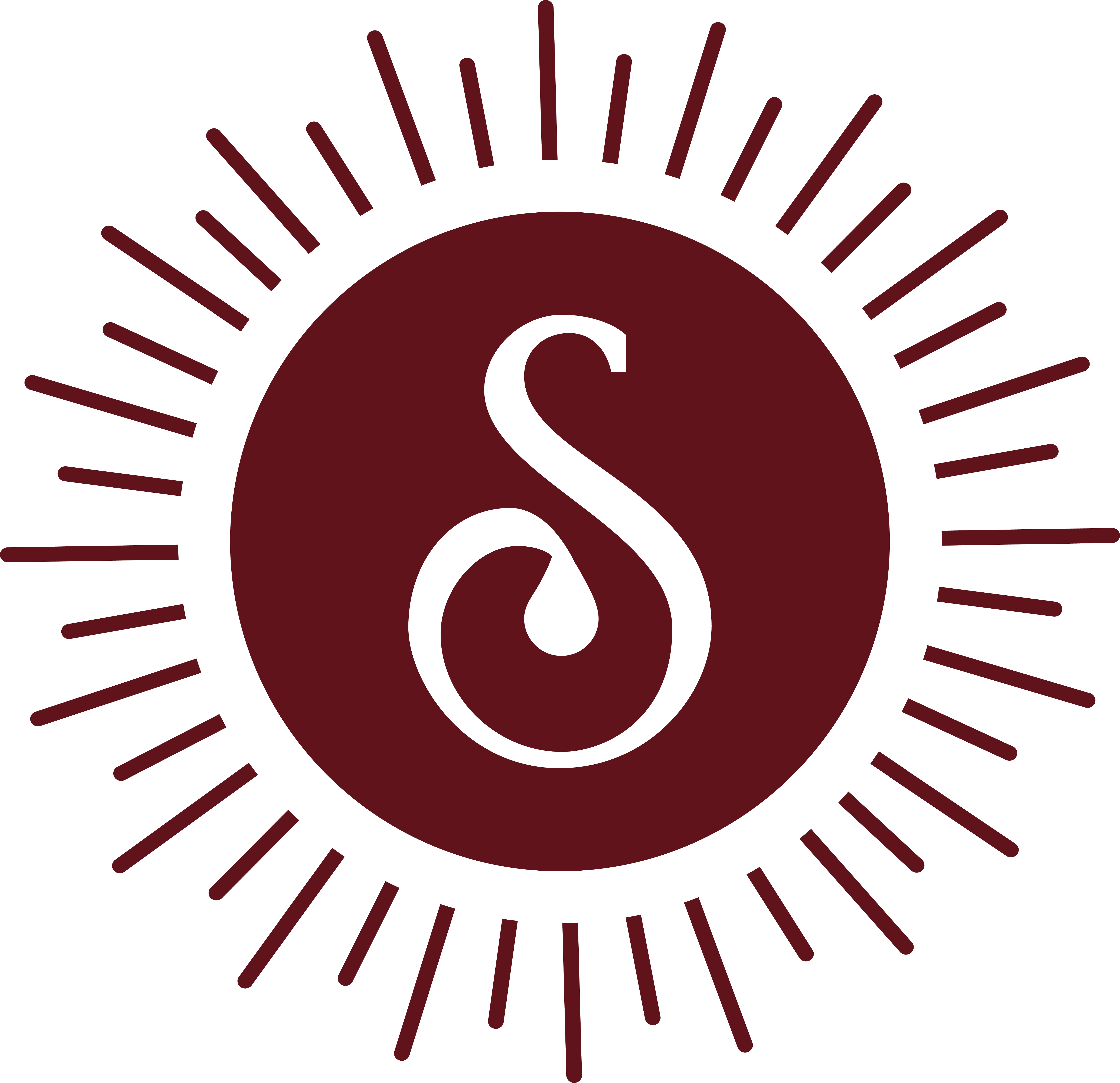 The image is a stylized "S" symbol, enclosed within an oval shape.